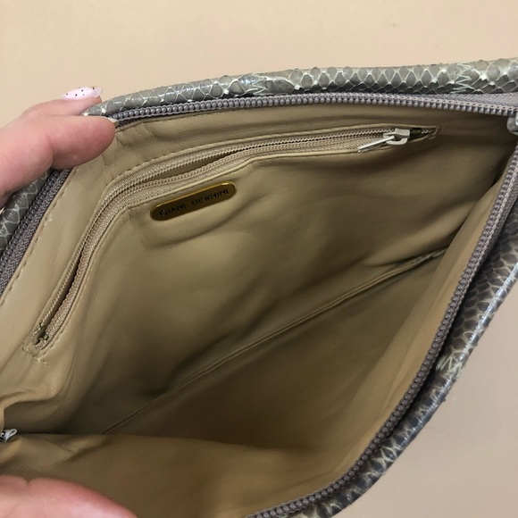 Vintage Giani Bernini Grey Snakeskin Purse Handbag - Picture 8 of 9